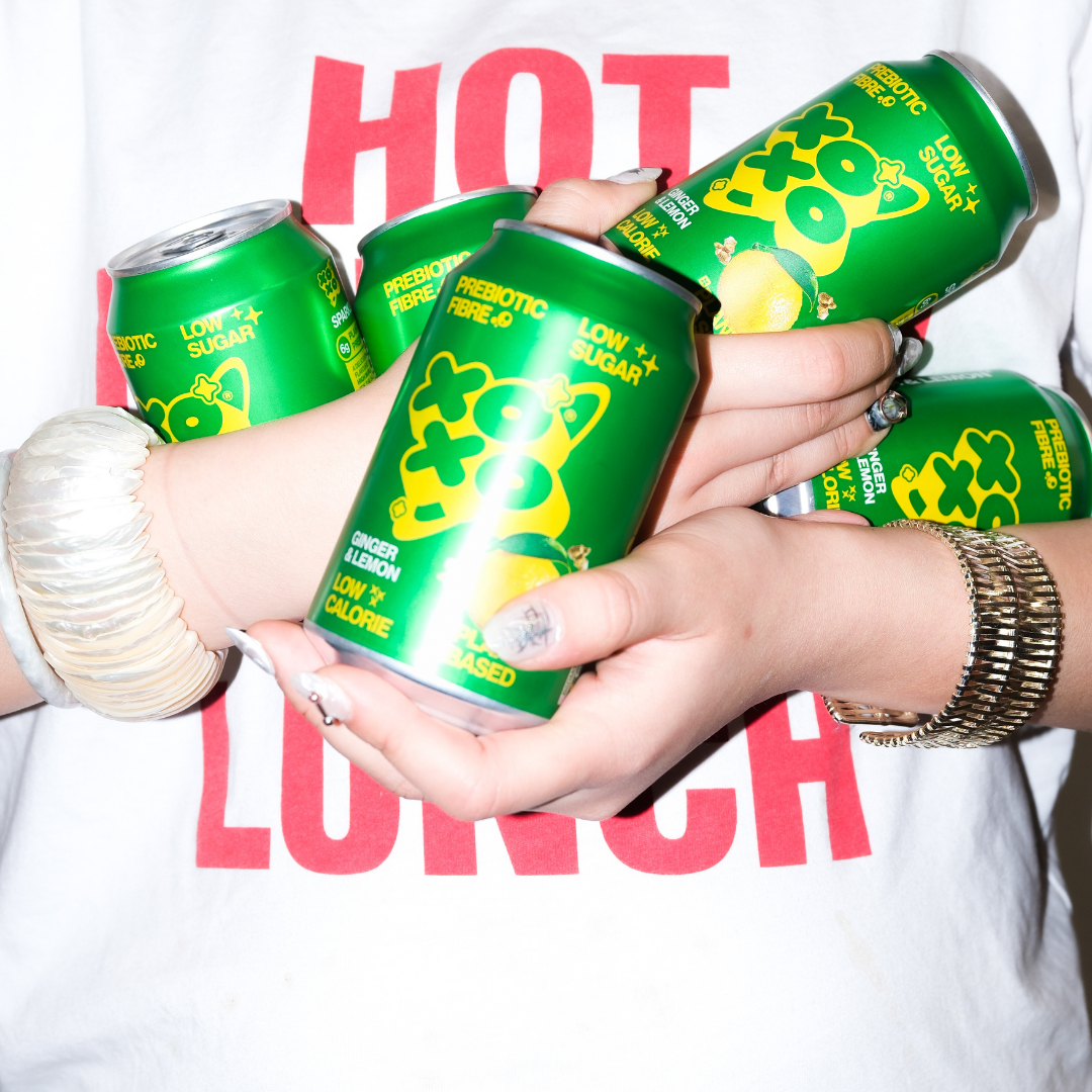 Ginger & Lemon  Prebiotic Soda | XOXO - 12 Pack