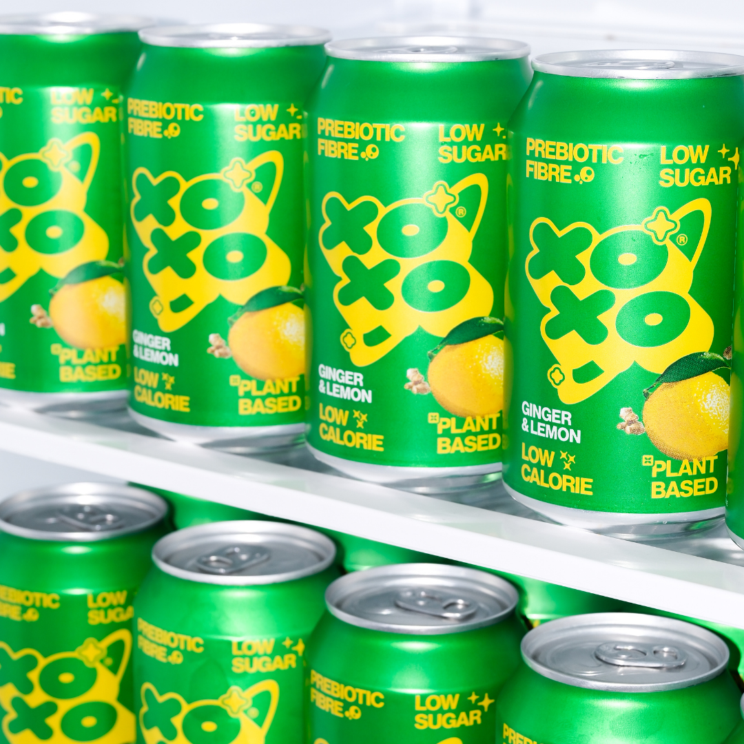 Ginger & Lemon  Prebiotic Soda | XOXO - 12 Pack