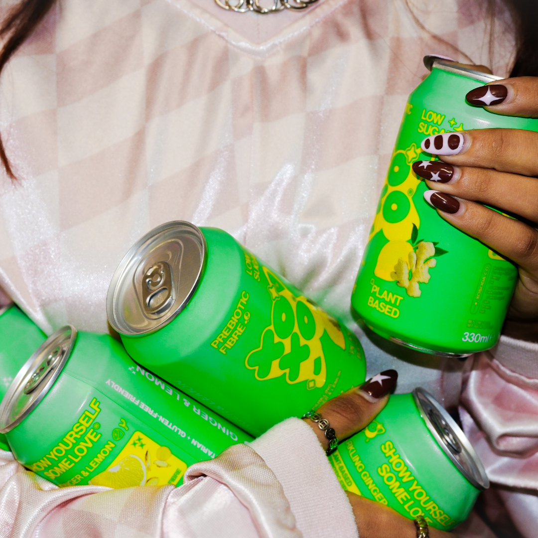 XOXO Ginger & Lemon Prebiotic Soda - 12 Pack