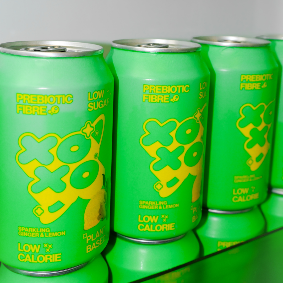XOXO Ginger & Lemon Prebiotic Soda - 12 Pack