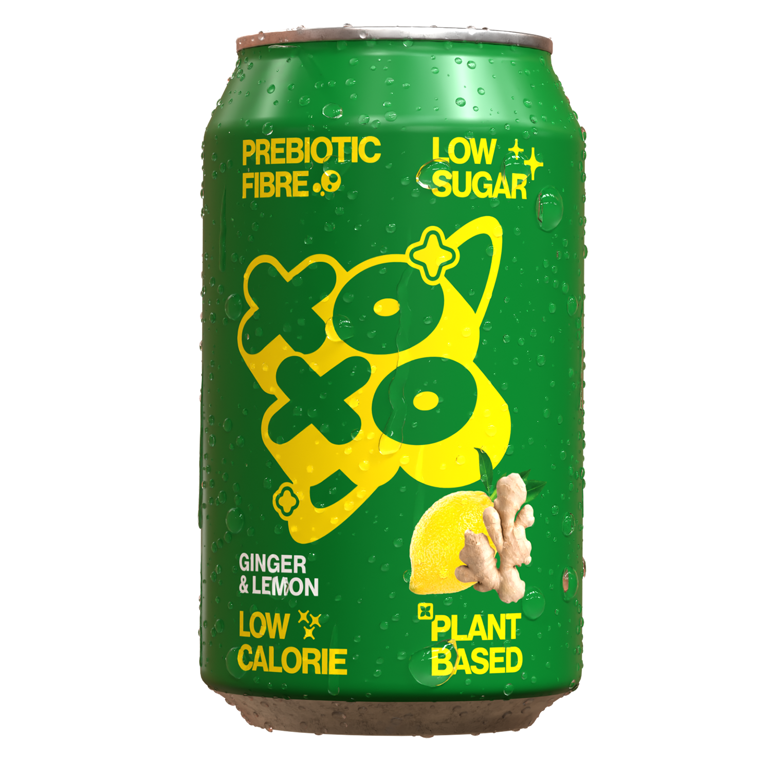 XOXO Ginger & Lemon Prebiotic Soda - 12 Pack
