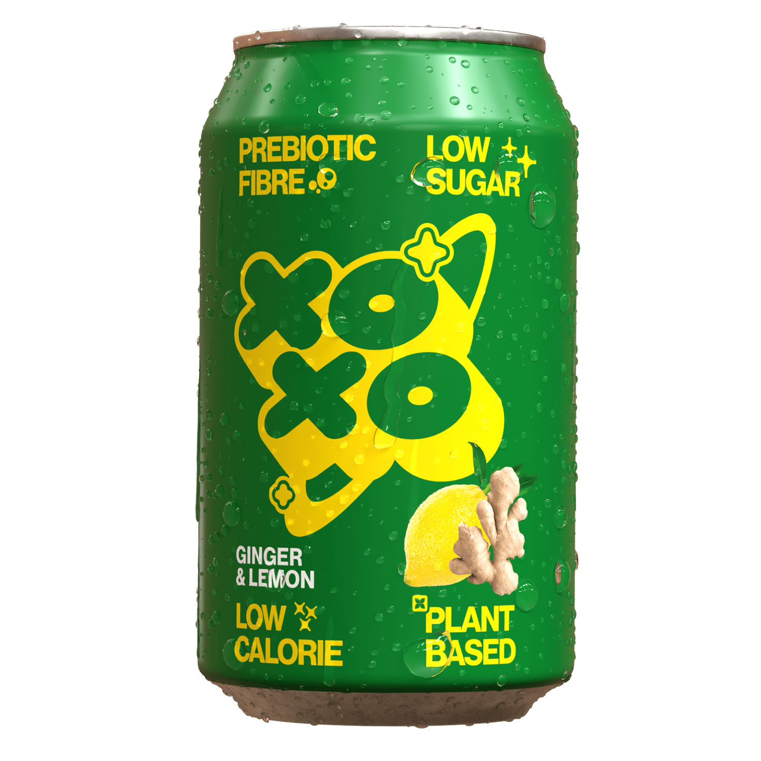 XOXO Ginger & Lemon Prebiotic Soda - 12 Pack - XOXO