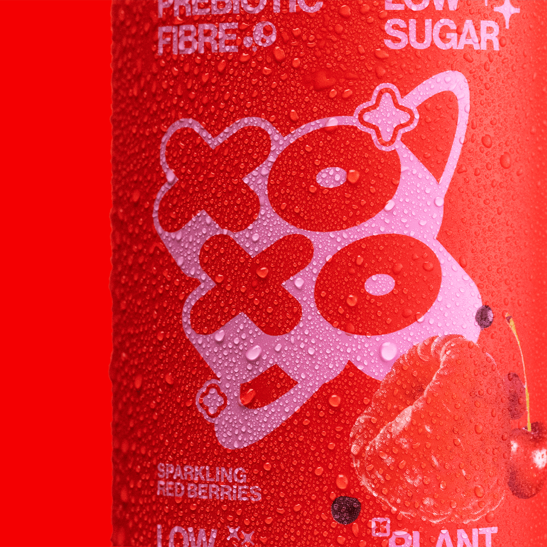 XOXO Red Berries Prebiotic Soda - 12 Pack - XOXO